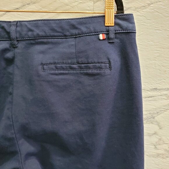 Tommy Hilfiger Cropped Pants Women Size 16 Navy Blue Sailor Stretch Comfort - Picture 5 of 14